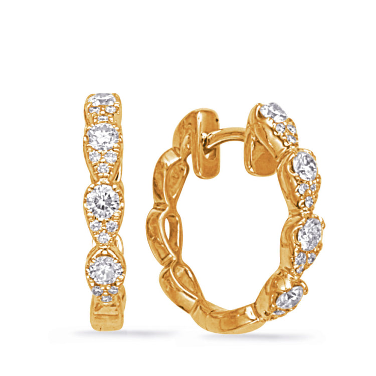 Yellow Gold Diamond Earring