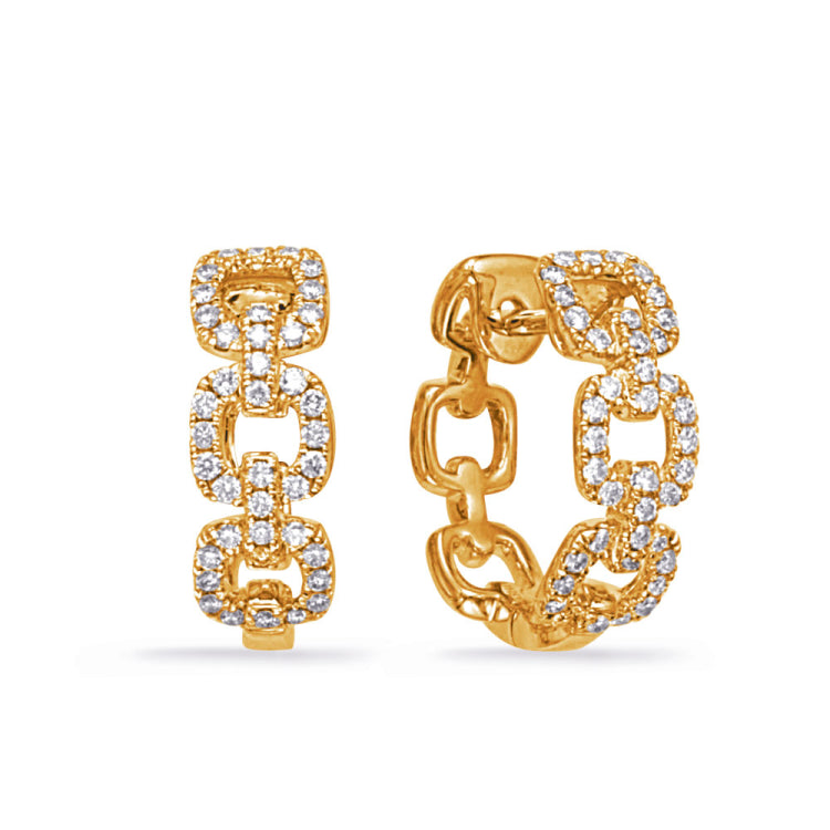 Yellow Gold Diamond Earring