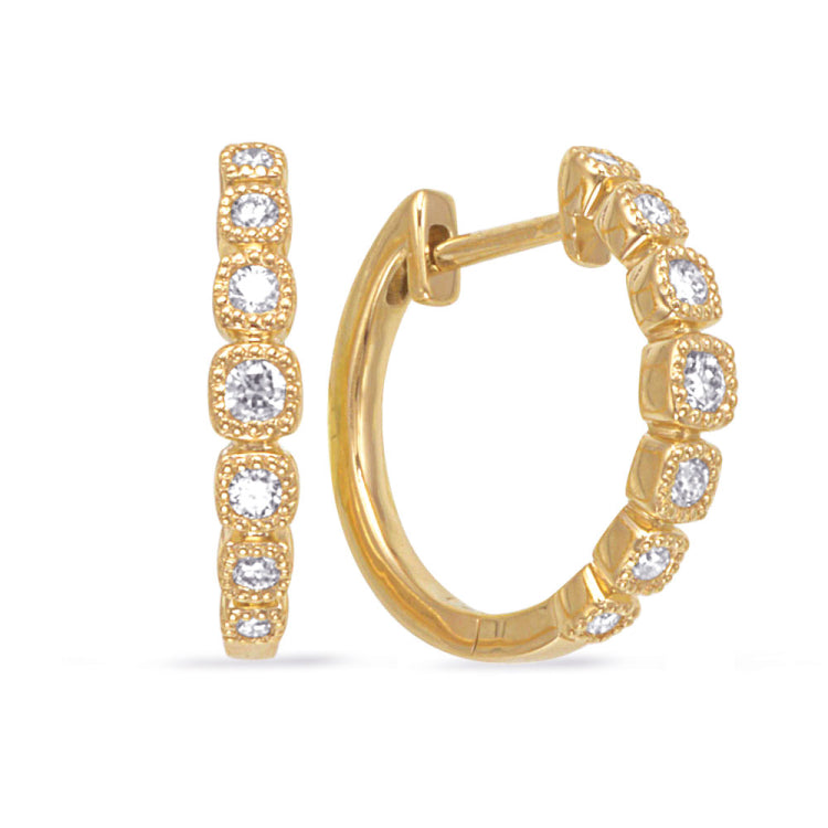 Yellow Gold Diamond Earring