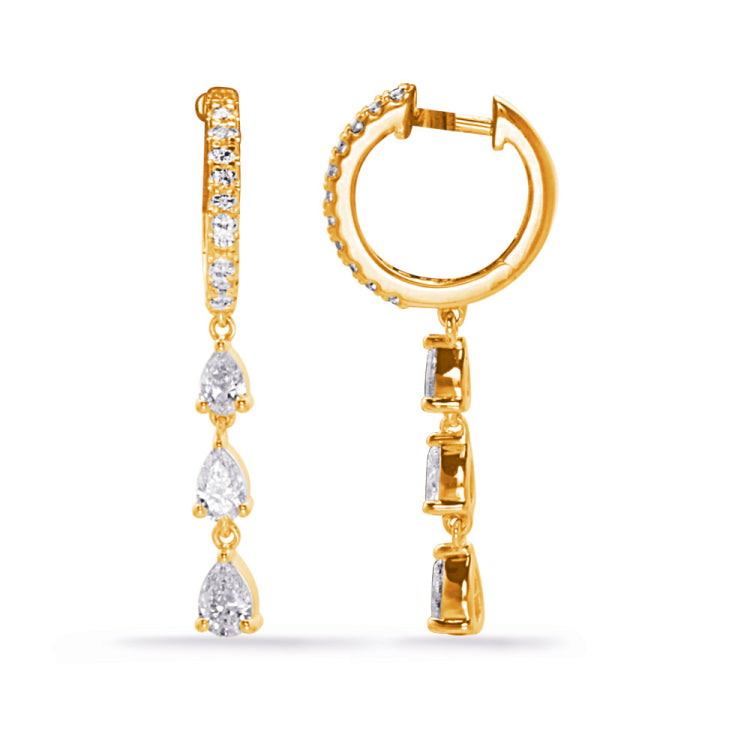 Yellow Gold Diamond Earring