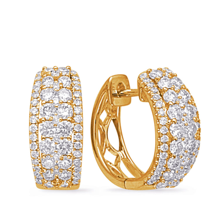 Yellow Gold Diamond  Earring