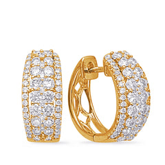 Yellow Gold Diamond  Earring