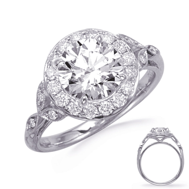 White Gold Halo Engagement Ring