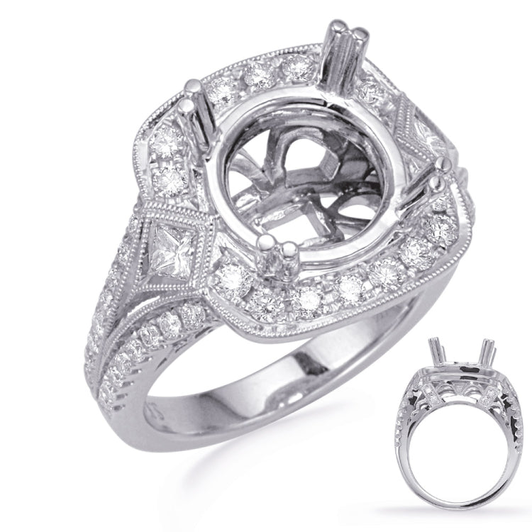 White Gold Halo Engagement Ring