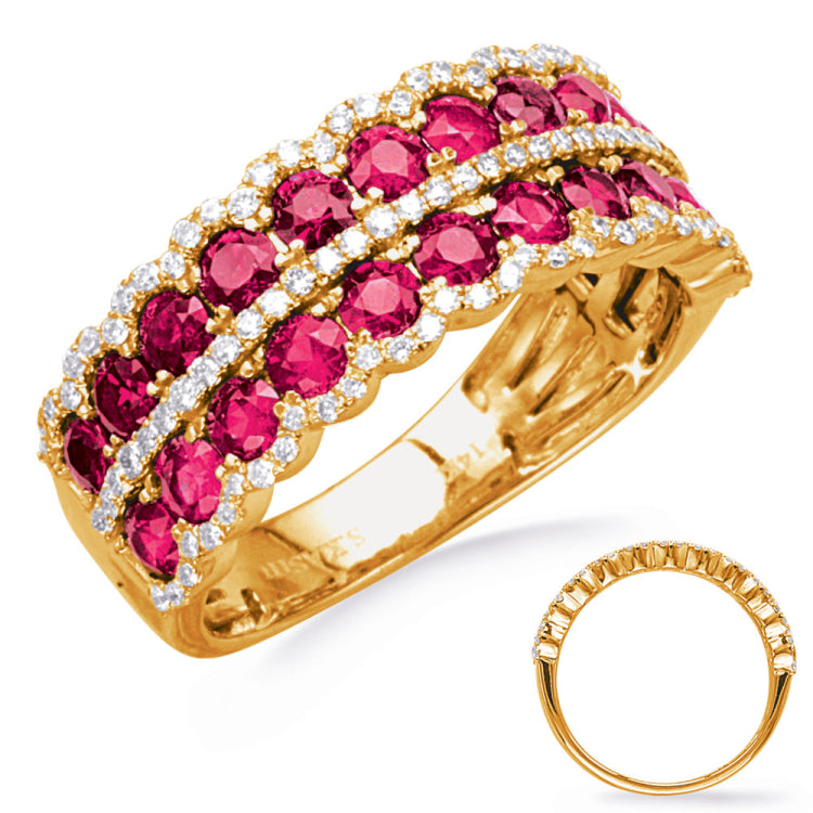 Yellow Gold Ruby & Diamond Ring