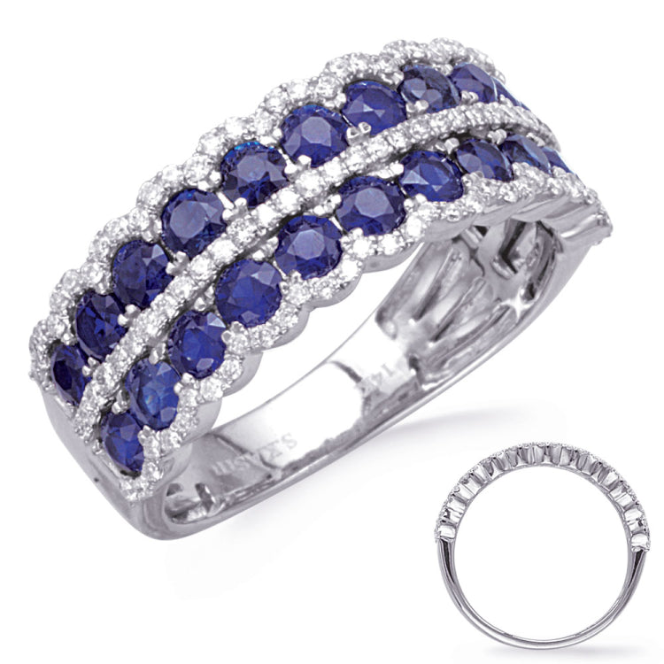 White Gold Sapphire & Diamond Ring