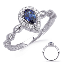 White Gold Sapphire & Diamond Ring