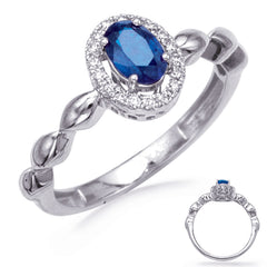 White Gold Sapphire & Diamond Ring