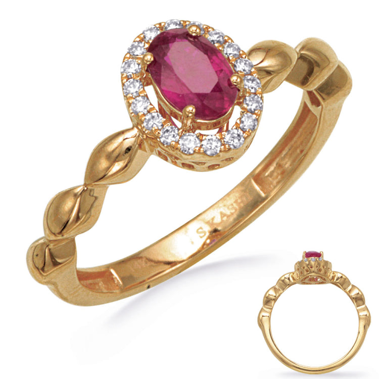 Yellow Gold Ruby & Diamond Ring