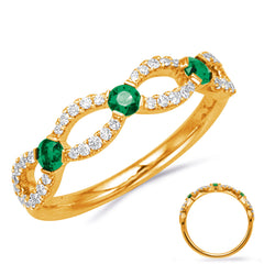 Yellow Gold Emerald  & Diamond Ring