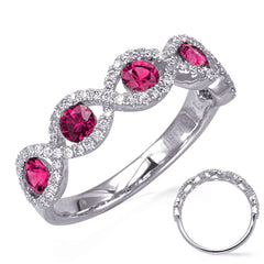 White Gold Ruby & Diamond Ring