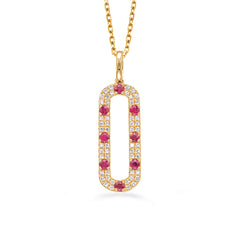 Yellow Gold Diamond & Ruby Necklace