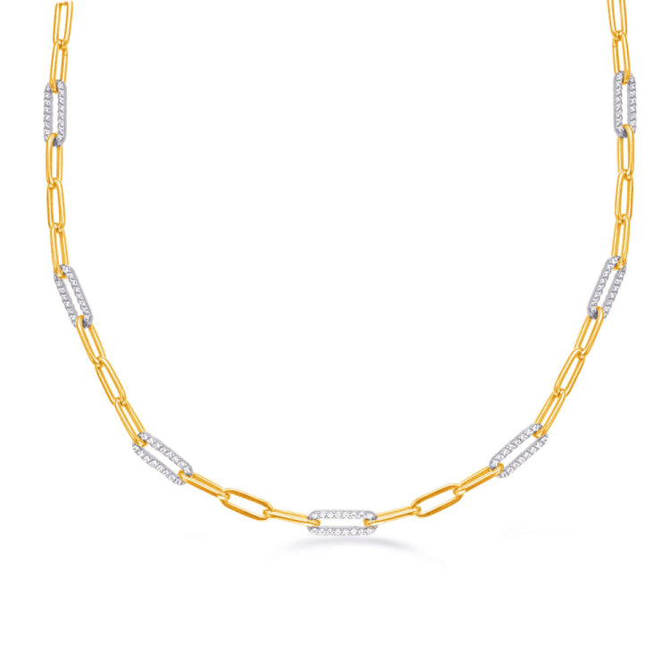 Yellow & White Gold Diamond Necklace