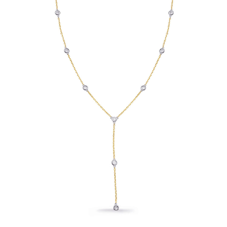 Yellow Gold Diamond By The Yard Necklace