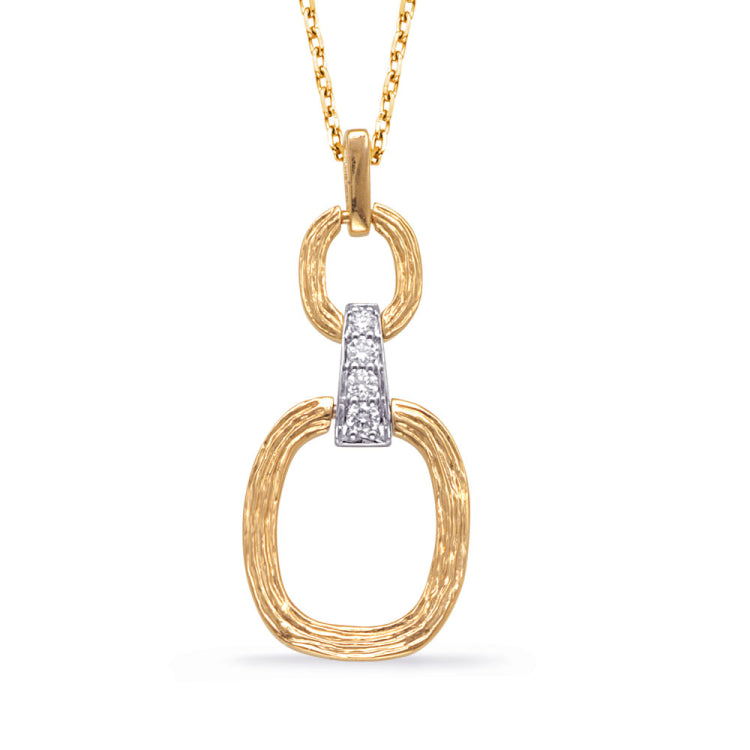 Yellow & White Gold Diamond Pendant