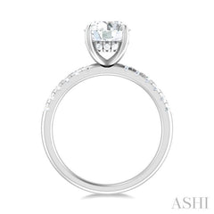 1/3 ctw Circular Shape Round Cut Diamond Semi Mount Engagement Ring in 14K White Gold