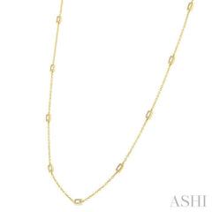 1/2 Ctw Baguette Cut Diamond Station Necklace in 14K Yellow Gold