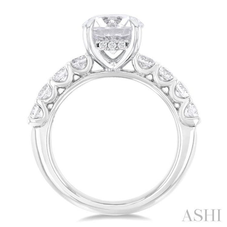 1 1/4 Ctw Round Shape Round Cut Diamond Semi Mount Engagement Ring in 14K White Gold