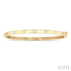 3/8 Ctw Flush Bezel Set Diamond Fashion Bangle in 14K Yellow Gold