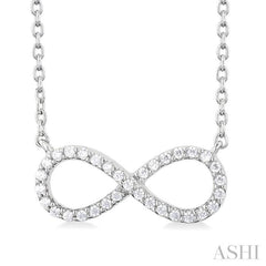 1/10 Ctw Round Cut Diamond Infinity Pendant in 10K White Gold