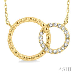 1/10 Ctw Interlocking Twin Circles Round Cut Diamond Necklace in 10K Yellow Gold