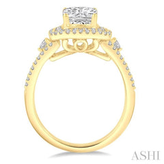 3/4 Ctw Diamond Semi-mount Engagement Ring in 14K Yellow Gold