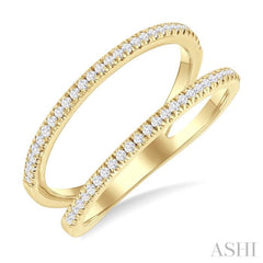 1/3 Ctw Split Twin Ring Illusion Round Cut Diamond Lightweight Fashion Ring in 10K Yellow Gold