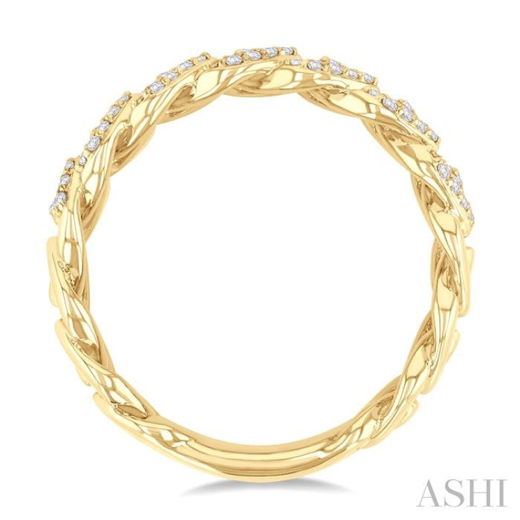 1/2 ctw Cuban Link Round Cut Diamond Fashion Band in 14K Yellow Gold