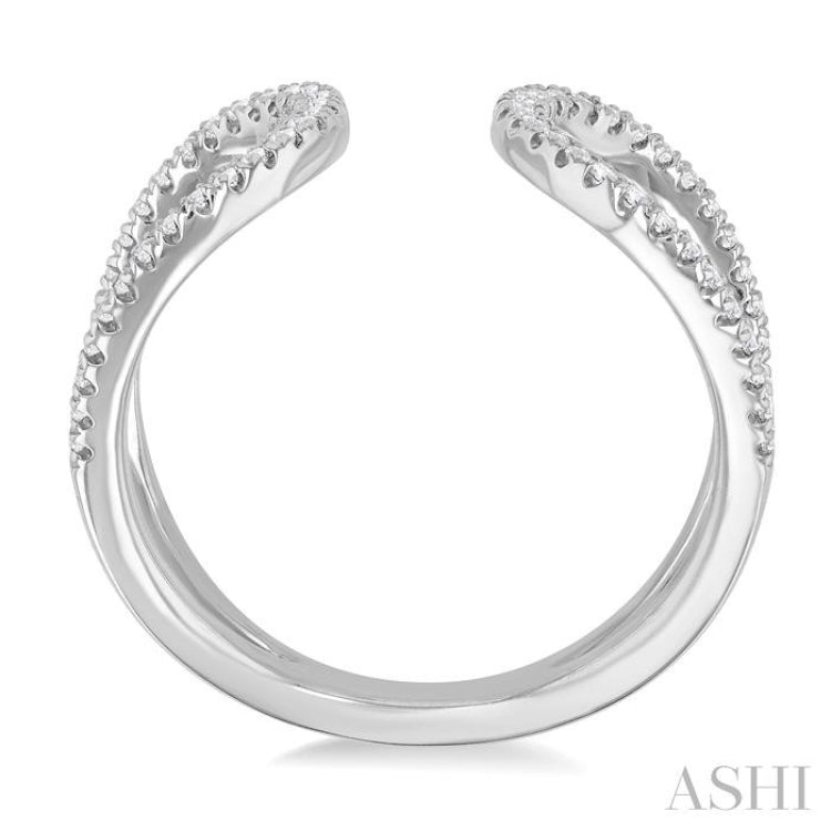 1/3 Ctw Split U-Shaped Round Cut Diamond Open Fashion Ring in 10K White Gold