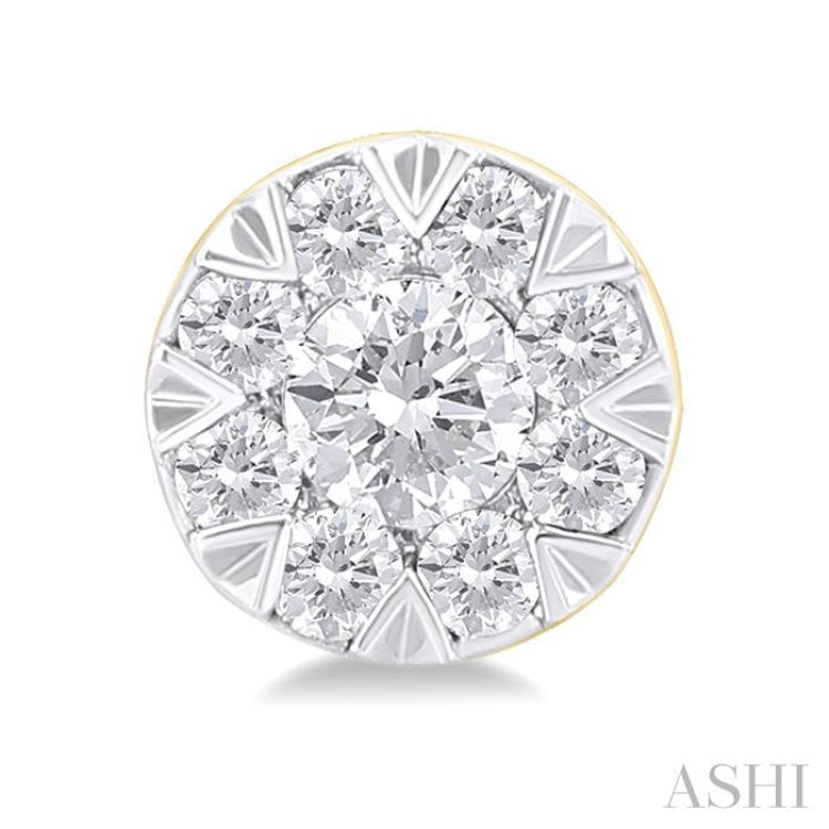 1/6 Ctw Lovebright Petite Round Shape Round Cut Diamond Fashion Stud Earring in 10K Yellow Gold