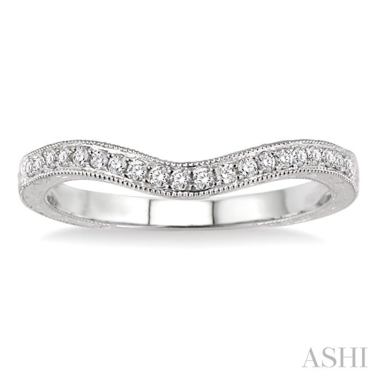 1/6 Ctw Round Cut Diamond Matching Wedding Band in 14K White Gold