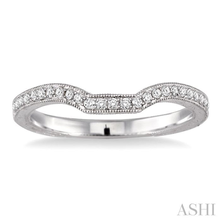 1/6 Ctw Round Cut Diamond Matching Wedding Band in 14K White Gold