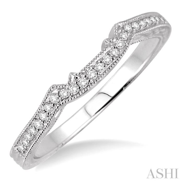 1/10 Ctw Round Cut Diamond Matching Wedding Band in 14K White Gold