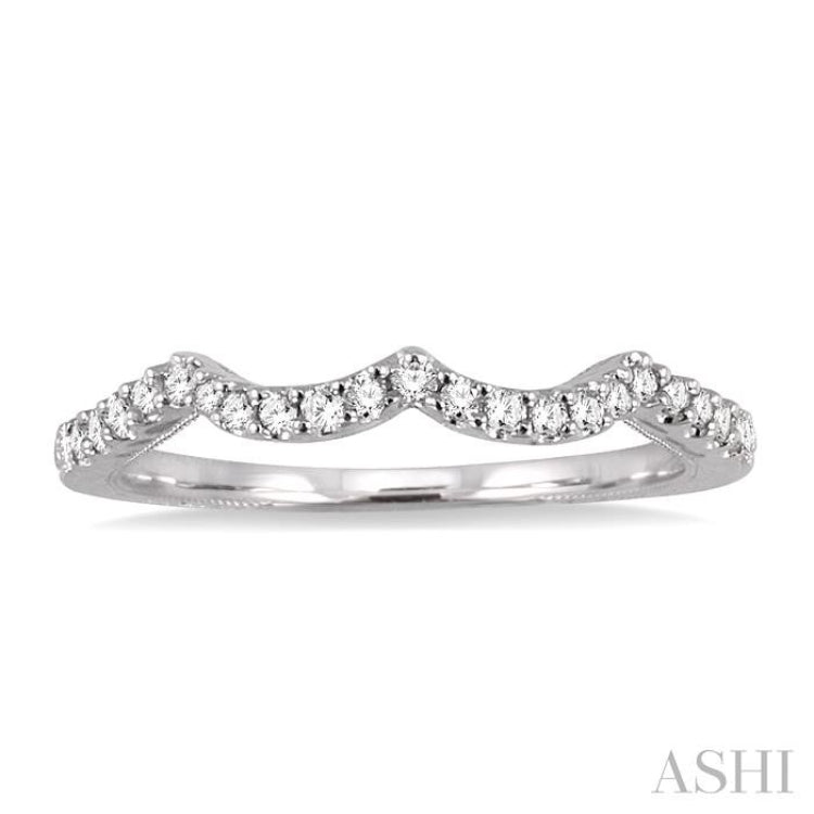 1/5 Ctw Round Cut Diamond Matching Wedding Band in 14K White Gold