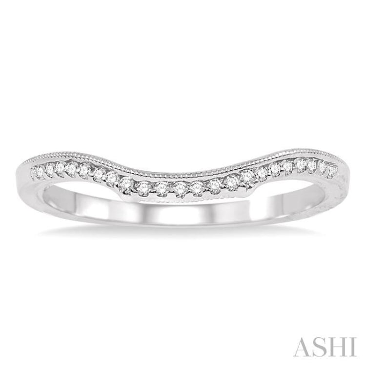 1/10 Ctw Round Cut Diamond Wedding Band in 14K White Gold