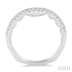 1/5 Ctw Round Cut Diamond Wedding Band in 14K White Gold