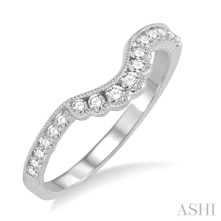 1/5 Ctw Round Cut Diamond Wedding Band in 14K White Gold