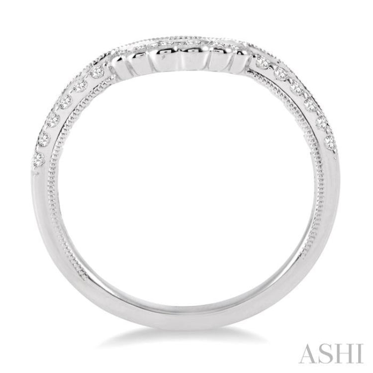 1/5 Ctw Round Cut Diamond Wedding Band in 14K White Gold