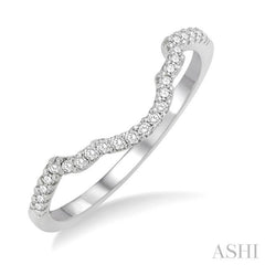 1/10 Ctw Round Cut Diamond Wedding Band in 14K White Gold