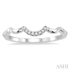 1/20 Ctw Round Cut Diamond Wedding Band in 14K White Gold