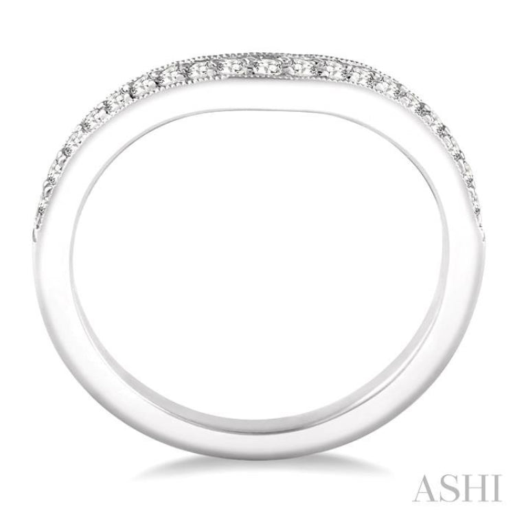 1/5 Ctw Round Cut Diamond Wedding Band in 14K White Gold