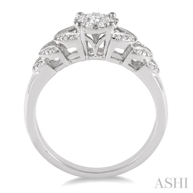 1/3 Ctw Lovebright Round Cut Diamond Ring in 10K White Gold