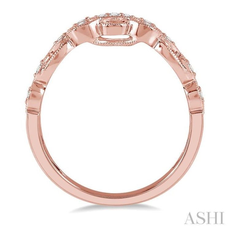 1/10 Ctw Round Cut Diamond Wedding Band in 14K Rose Gold