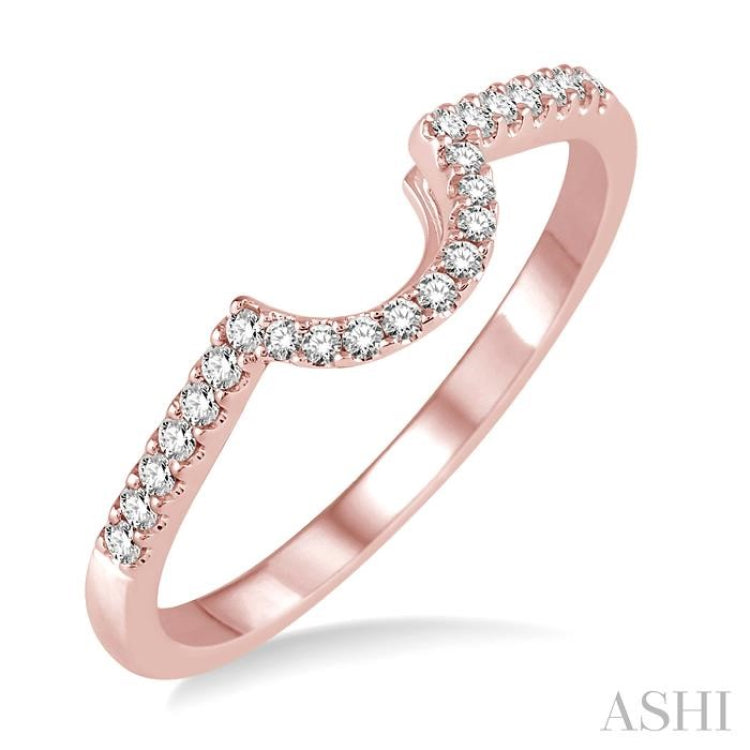 1/6 Ctw Round Cut Diamond Wedding Band in 14K Rose Gold