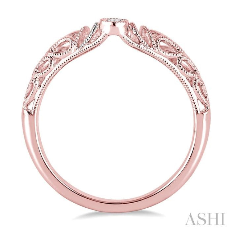 1/20 Ctw Round Cut Diamond Wedding Band in 14K Rose Gold