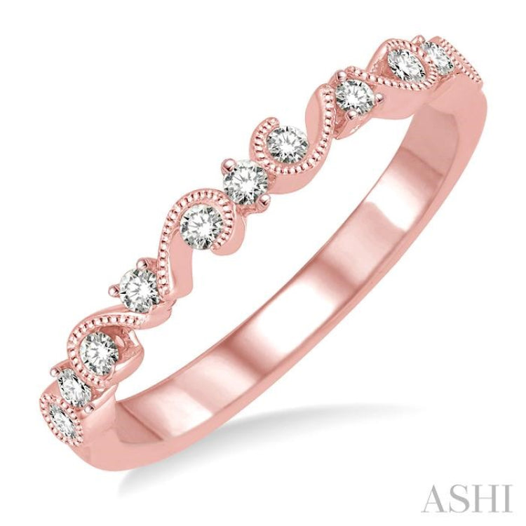 1/5 Ctw Round Cut Diamond Stack Band in 14K Rose Gold