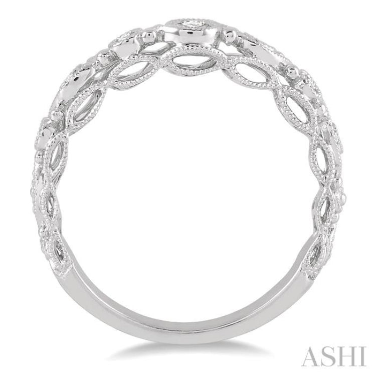 1/6 Ctw Round Cut Diamond Wedding Band in 14K White Gold