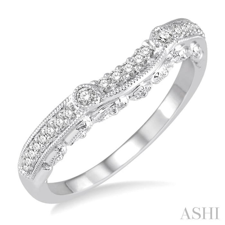 1/6 Ctw Round Diamond Wedding Band in 14K White Gold