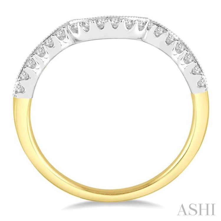 1/5 Ctw Round Diamond Wedding Band in 14K Yellow and White Gold