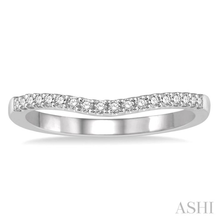 1/6 Ctw Round Diamond Wedding Band for Her in 14K White Gold